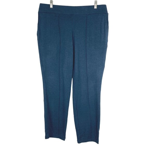 J. Jill Pure Tranquility Fleece Pants Pull On Blue NWT Women's Large Petite - Picture 1 of 9